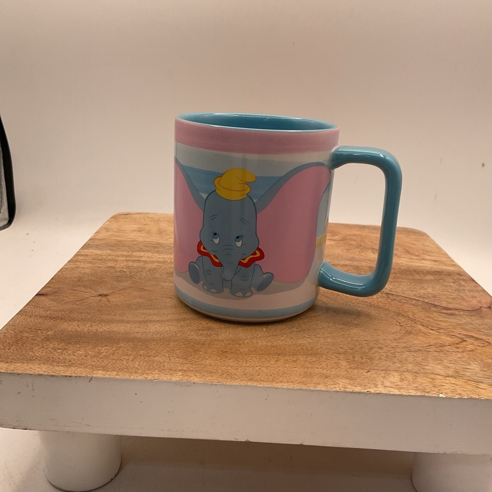 Disney Dumbo Ceramic Mug with Blue Handle Don't Just Fly, Soar!